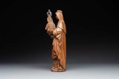 A fruitwood 'Virgin and Child with Saint Anne' sculpture, Mechelen, second half 16th C.