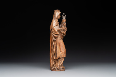 A fruitwood 'Virgin and Child with Saint Anne' sculpture, Mechelen, second half 16th C.
