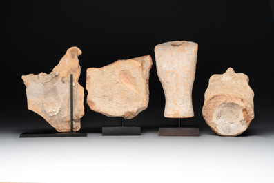 Two frieze fragments, a sculpture of Demeter and the head of a Gorgone, Italy and Greece, 5th/2nd C. B.C.