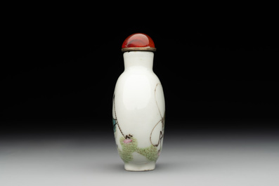 A Chinese famille rose 'grasshopper' snuff bottle, Daoguang mark and of the period