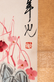 Qi Baishi 齊白石 (1864-1957): 'Butterfly and flowers', ink and colour on paper, dated 1928