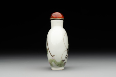 A Chinese famille rose 'grasshopper' snuff bottle, Daoguang mark and of the period