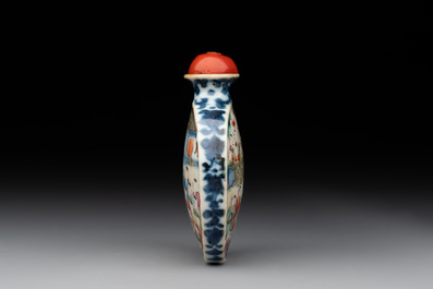 A Chinese famille rose 'dragon boat festival' snuff bottle, Qianlong mark and of the period