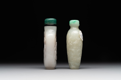 Two Chinese jade snuff bottles, 18/19th C.