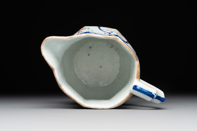 Two Chinese Canton famille rose plates and a ewer, 18/19th C.