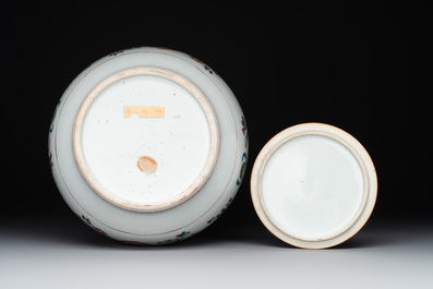 A Chinese famille rose 'Madame de Pompadour' pot-pourri jar and cover, Qianlong, ca. 1745