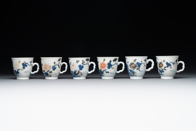 A set of six Chinese Imari-style cups and saucers from the Nanking cargo, Qianlong