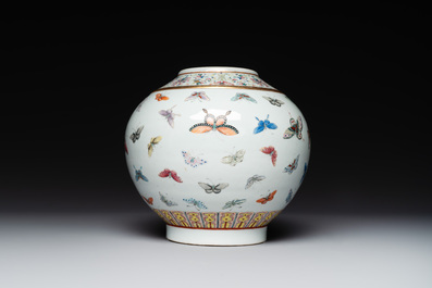 A Chinese famille rose 'butterfly' vase, Guangxu mark and of the period