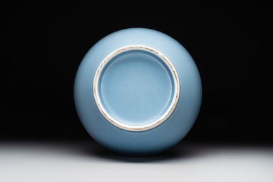 A Chinese monochrome clair-de-lune-glazed bottle vase, Republic