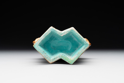 A Chinese famille rose vase and a plate, Qianlong mark, 20th C.