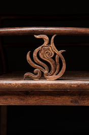 A pair of Chinese Huanghuali wood chairs, Ming