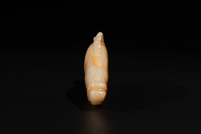 A Chinese white and russet jade mandarin fish or Chinese perch, Yuan