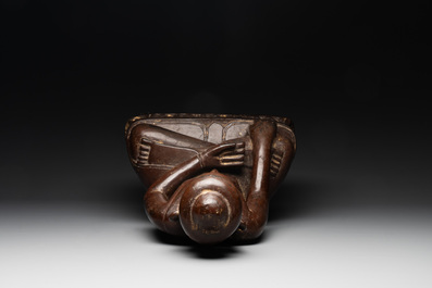 A Burmese lacquered and gilt wooden Buddha, 17/18th C.