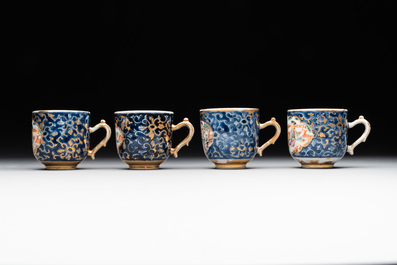 A Chinese Canton famille rose 18-piece 'mandarin subject' tea service, Qianlong