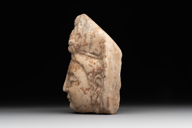 A Chinese marble head of Guanyin, Tang