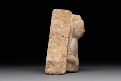 A Chinese marble bust of Buddha, Northern Qi