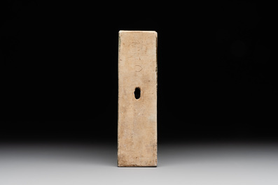 A rectangular Chinese famille verte tile with two-sided design, Kangxi