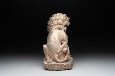 A Chinese Tang-style marble lion, 19/20th C.