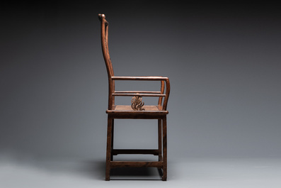 A pair of Chinese Huanghuali wood chairs, Ming