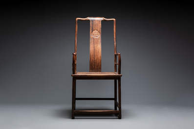 A pair of Chinese Huanghuali wood chairs, Ming
