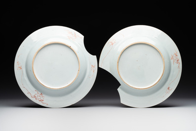 Seven Chinese famille rose 'Madame de Pompadour' plates, Qianlong, ca. 1745