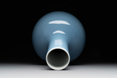 A Chinese monochrome clair-de-lune-glazed bottle vase, Republic