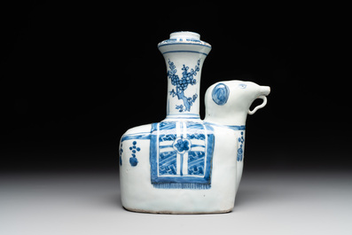A Chinese blue and white 'elephant' kendi, Wanli