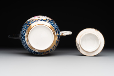 A Chinese Canton famille rose 18-piece 'mandarin subject' tea service, Qianlong