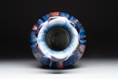 A Chinese flamb&eacute;-glazed vase, Qianlong mark, 18/19th C.
