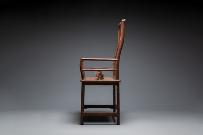 A pair of Chinese Huanghuali wood chairs, Ming