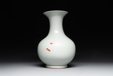 A Chinese famille rose vase with birds among blossoming branches, Republic