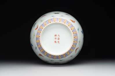A Chinese famille rose 'butterfly' bottle vase, Guangxu mark and of the period