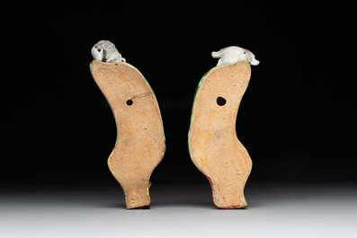 Two Chinese famille rose reclining figures, 19th C.