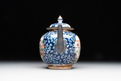 A Chinese Canton famille rose 18-piece 'mandarin subject' tea service, Qianlong