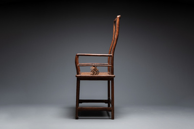 A pair of Chinese Huanghuali wood chairs, Ming