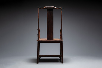 A pair of Chinese Huanghuali wood chairs, Ming