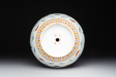 A Chinese famille rose 'butterfly' vase, Guangxu mark and of the period