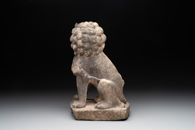 A Chinese Tang-style marble lion, 19/20th C.