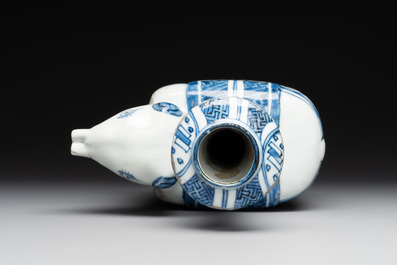 A Chinese blue and white 'elephant' kendi, Wanli