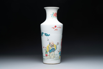A fine Chinese famille rose 'Sanxing' vase, Yongzheng