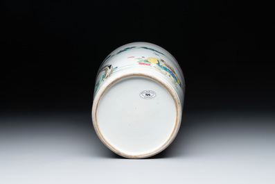 A fine Chinese famille rose 'Sanxing' vase, Yongzheng