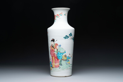 A fine Chinese famille rose 'Sanxing' vase, Yongzheng