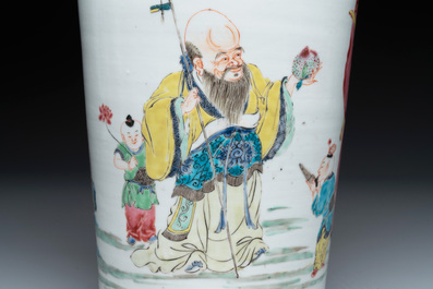 A fine Chinese famille rose 'Sanxing' vase, Yongzheng