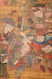 Follower of Su Hanchen 蘇漢臣 (1094-1172): 'Knick-knack peddler', ink and colour on silk, Qing or later