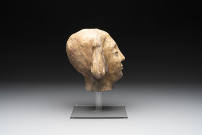Two Chinese terracotta sculptures and a painted cocoon vase, Han