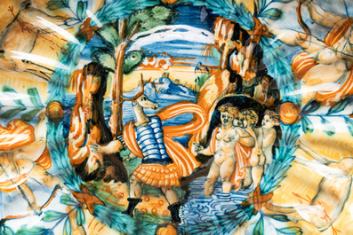 An Italian maiolica 'Istoriato' crespina with Diana and Actaion, workshop of Angelo and Ludovico Picchi, Casteldurante, ca. 1550
