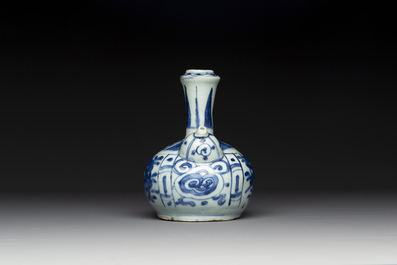 A Chinese blue and white kendi with floral design, Wanli