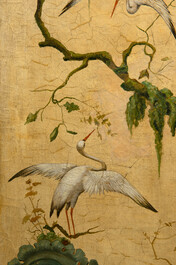 A French or Belgian three-part 'chinoiserie' folding screen, 18/19th C.