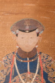 Chinese school: 'Portrait of an imperial concubine', ink and colour on silk, Qing