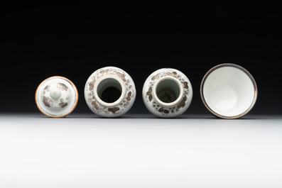 A varied collection of Chinese blue and white, grisaille and famille verte porcelain, Kangxi and later